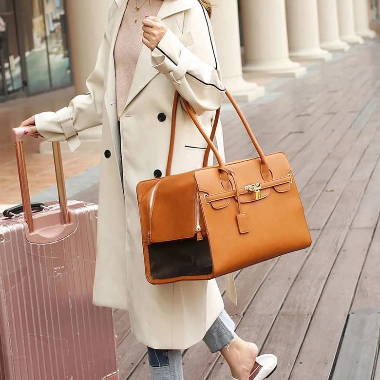 PawsElegance Luxury PU Leather Pet Carrier Bag