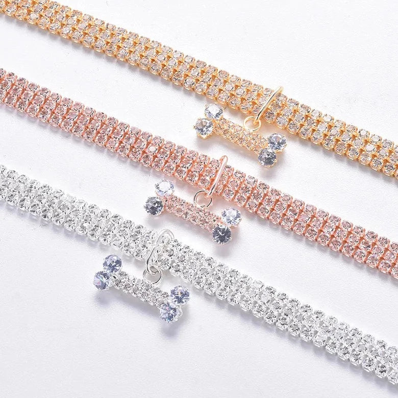 PoshPup Jeweled Bone Collar