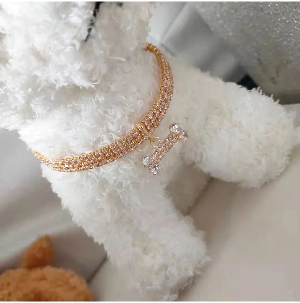 PoshPup Jeweled Bone Collar